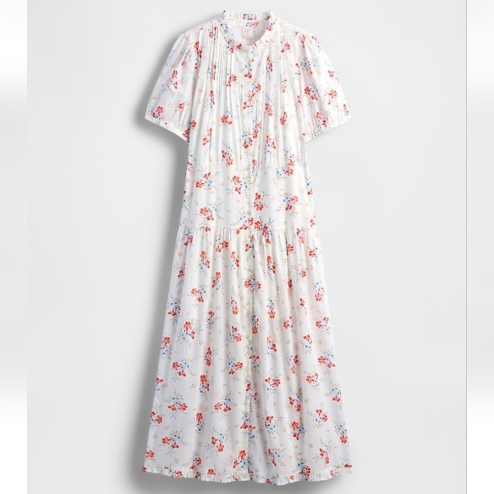 Gap X Doen Pintuck Floral Midi Dress